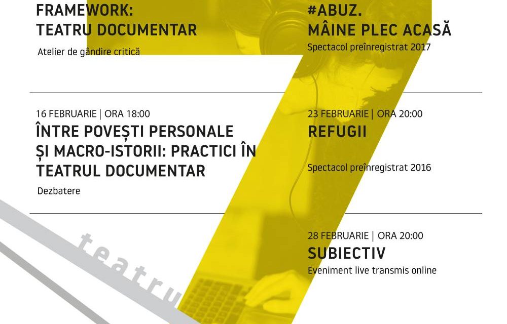 Focus teatru documentar în februarie la Reactor