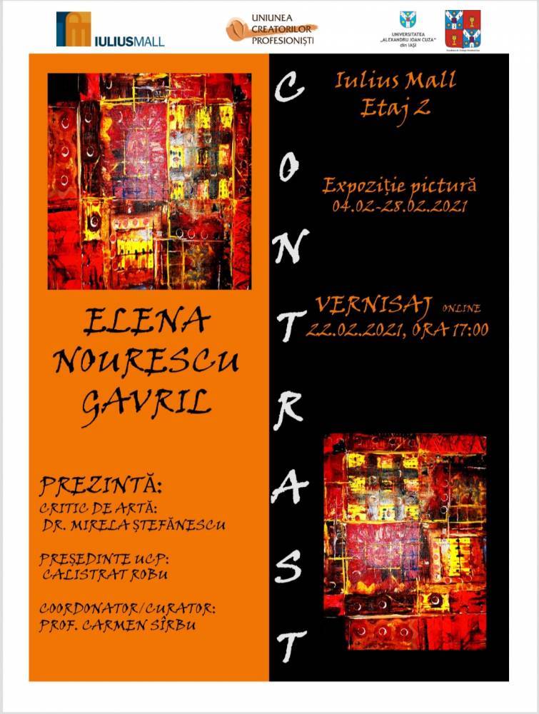 Expoziția de pictură Elena Nourescu Gavril „Contrast” @ Iulius Mall Iași