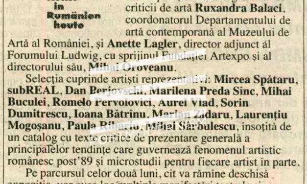 „Bukarest nach ’89: Kunst in Rumänien heute” @ Ludwig Forum für Internationale Kunst, Aachen, Germania