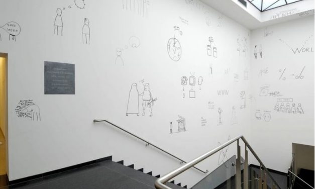 Dan Perjovschi – wall drawings. Solo exhibition at Van Abbemuseum