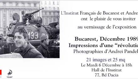 Expoziția de fotografie Andrei Pandele “Revolutzia” din decembrie 1989 @ Institutul Francez, București