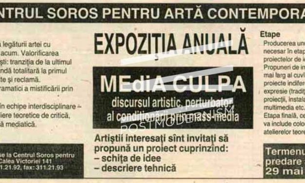 Expoziția anuală Media Culpa @ Centrul Soros pentru Artă Contemporană