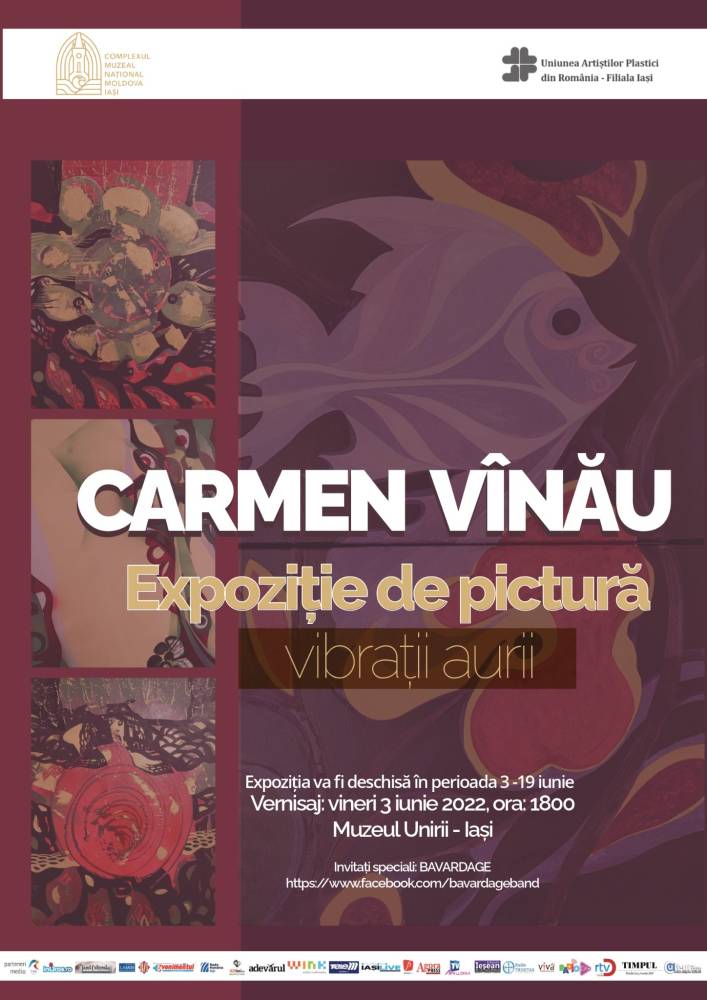 Expoziție de pictură Carmen Vînău „Vibrații Aurii” @ Muzeul Unirii, Iași