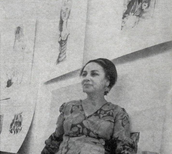 Tia Peltz, în atelier, 1977