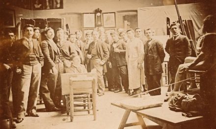 Ștefan Luchian în atelier cu profesorul George Demetrescu Mirea, București, sfârșitul sec. XIX