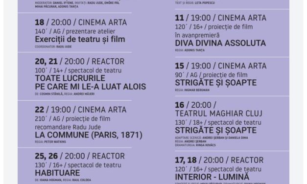 FOCUS: INTERSECȚII, program artistic despre intersecția teatru-film @ Reactor de creație și experiment, Cinema Arta și Teatrul Maghiar de Stat Cluj