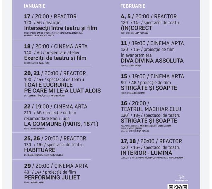 FOCUS: INTERSECȚII, program artistic despre intersecția teatru-film @ Reactor de creație și experiment, Cinema Arta și Teatrul Maghiar de Stat Cluj