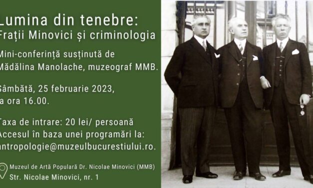 Conferințe la Muzeul George Severeanu, Palatul Suțu și Muzeul de Artă Populară Dr. Nicolae Minovici