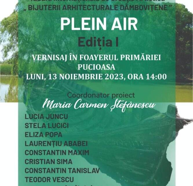 Expoziția „Plein Air” a participanților la prima ediție a Taberei Internaționale de Creație Artistică ”Bijuterii arhitecturale dâmbovițene” @ Primăria Orașului Pucioasa