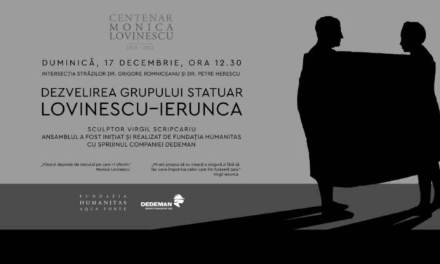 Dezvelirea grupului statuar Monica Lovinescu și Virgil Ierunca, de Virgil Scripcariu, cartierul Cotroceni, București