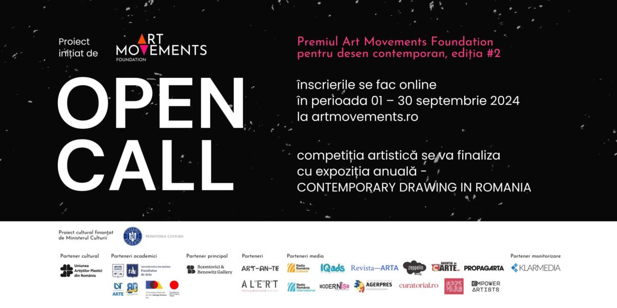 Sesiunea de înscriere la Premiul Art Movements Foundation pentru Desen Contemporan, ediția a II-a este deschisă în perioada 1 – 30 septembrie 2024