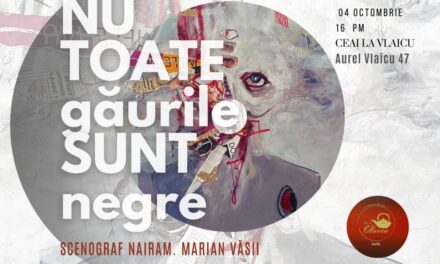 Instalația interactivă a scenografului Marian Văsii „Nu toate găurile sunt negre”, expusă la Ceai la Vlaicu, București