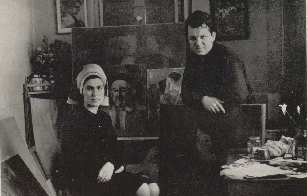 Traian Brădean în atelier, 1969