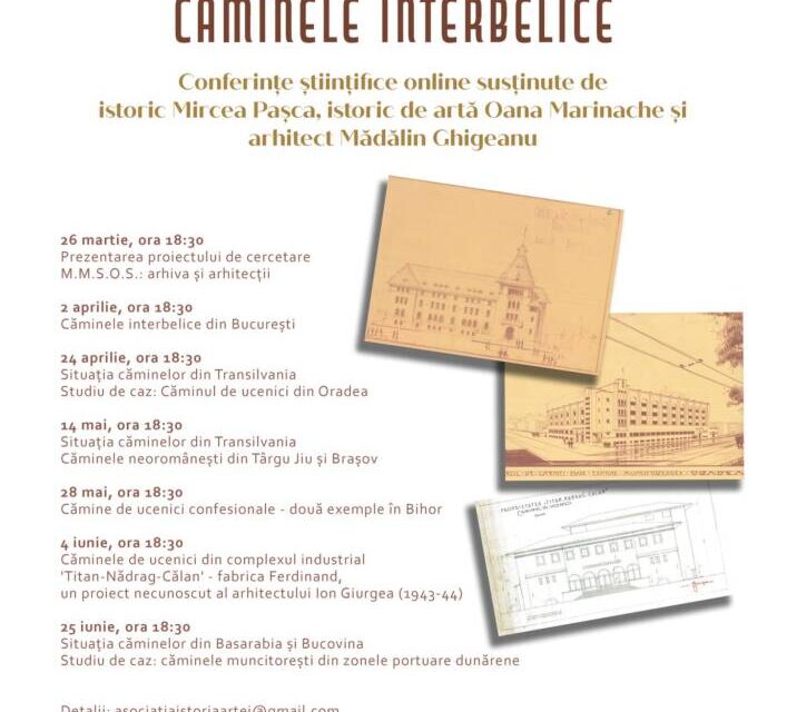 Prezentare a proiectului de cercetare „Arhiva de arhitectură: căminele interbelice“, a arhivei Ministerului Muncii, Sănătății și Ocrotirii Sociale și a principalilor creatori ai căminelor de ucenici și ucenice care au contribuit la realizarea clădirilor