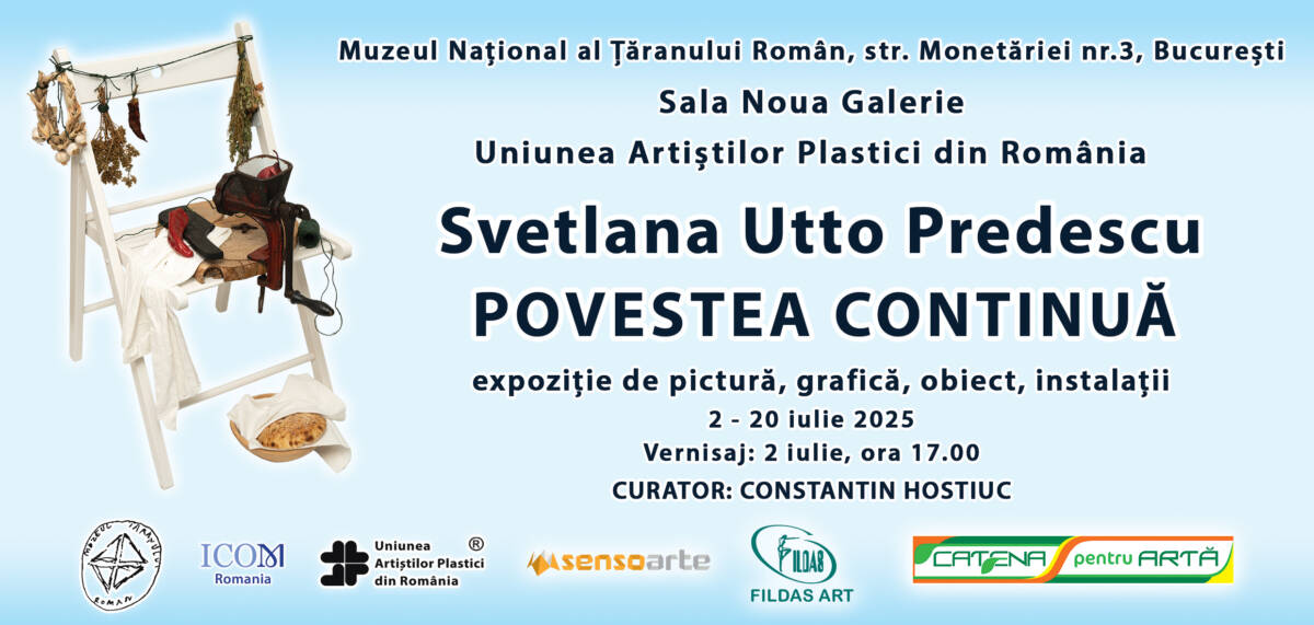 Expoziție de pictură, grafică, obiect, instalație a artistei Svetlana Utto Predescu „Povestea continuă” @ Muzeul Național al Țăranului Român