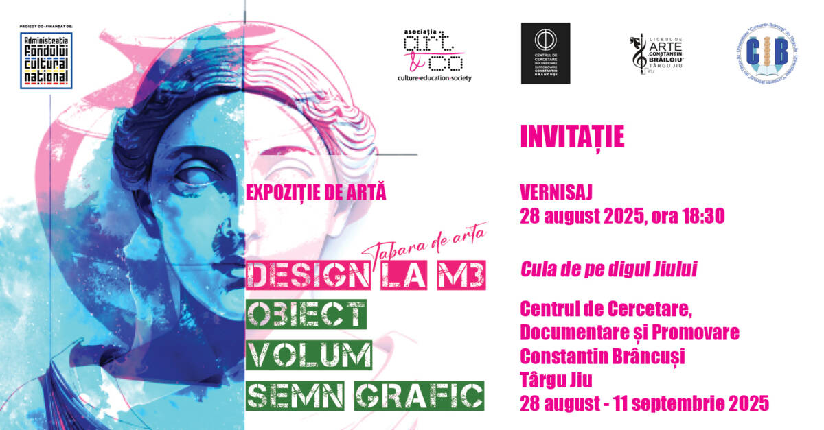 Expoziție „DESIGN la M3 – Obiect, Volum, Semn Grafic” @ Centrul de Cercetare, Documentare și Promovare „Constantin Brâncuși” din Târgu Jiu