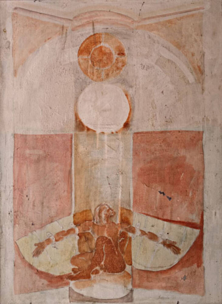 45.Icar cu soare dublu, 1984, ulei pe pânză, 86x62 cm