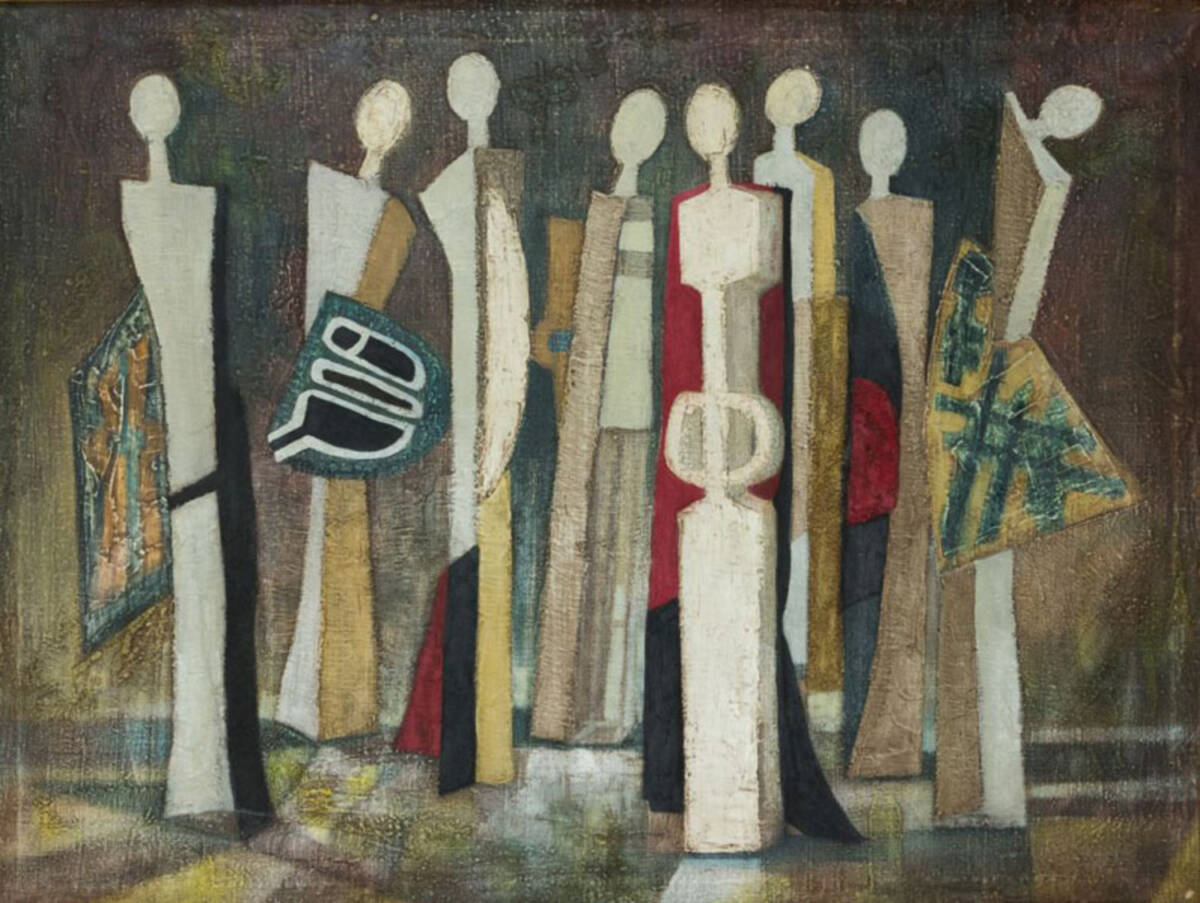 6. ACVARII - Scuturi pentru vânt, ulei pe pânză,1971, 118x90
