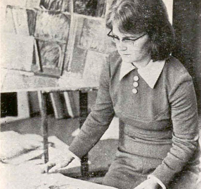 Alexandrina Gheție în atelier, 1975