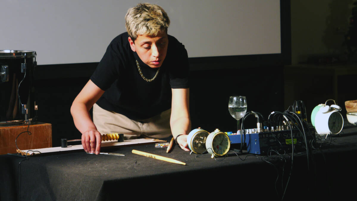 Onur Sekmen, video still from Hedieh Khajehzadeh aka I-ID, Sashe Urdovski, Andreea Vlăduț performance