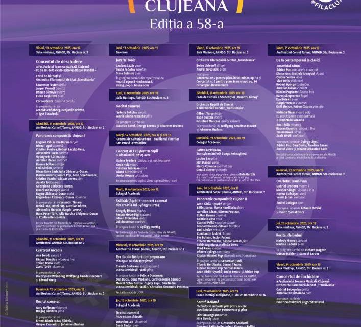 Filarmonica de Stat „Transilvania” – Festivalul Toamna Muzicală Clujeană ediția a 58-a, 10 – 24 octombrie 2025