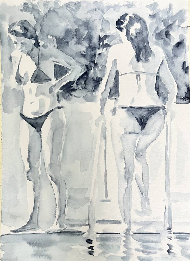 Carmen Belean, Conflicting Thoughts 42 x 30 cm, watercolor on paper, 2026