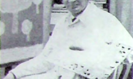 Aurel Iacobescu în atelier, 1976