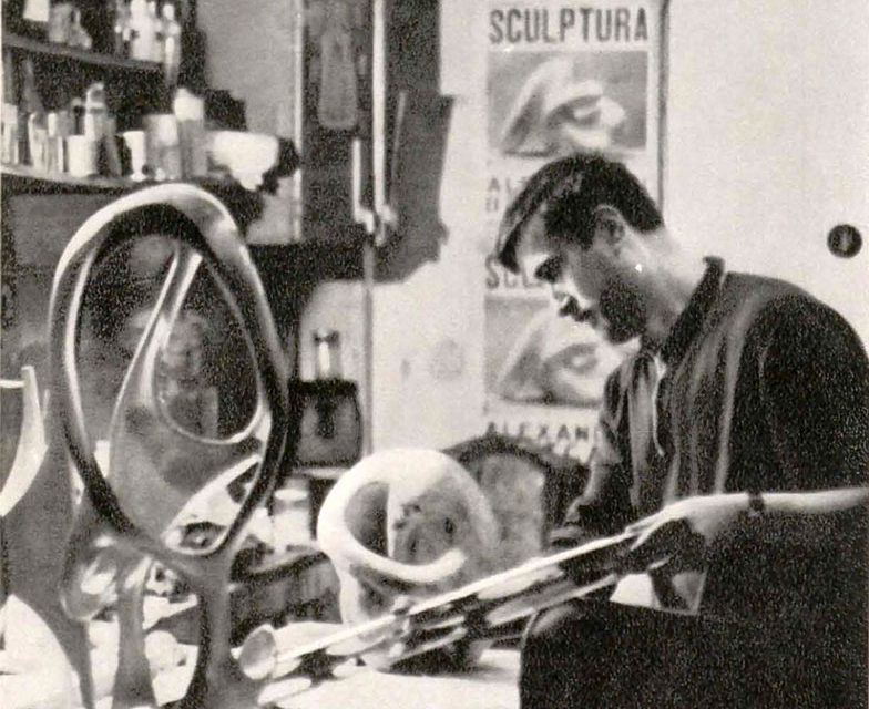 Alexandru Breţcanu în atelier, 1973