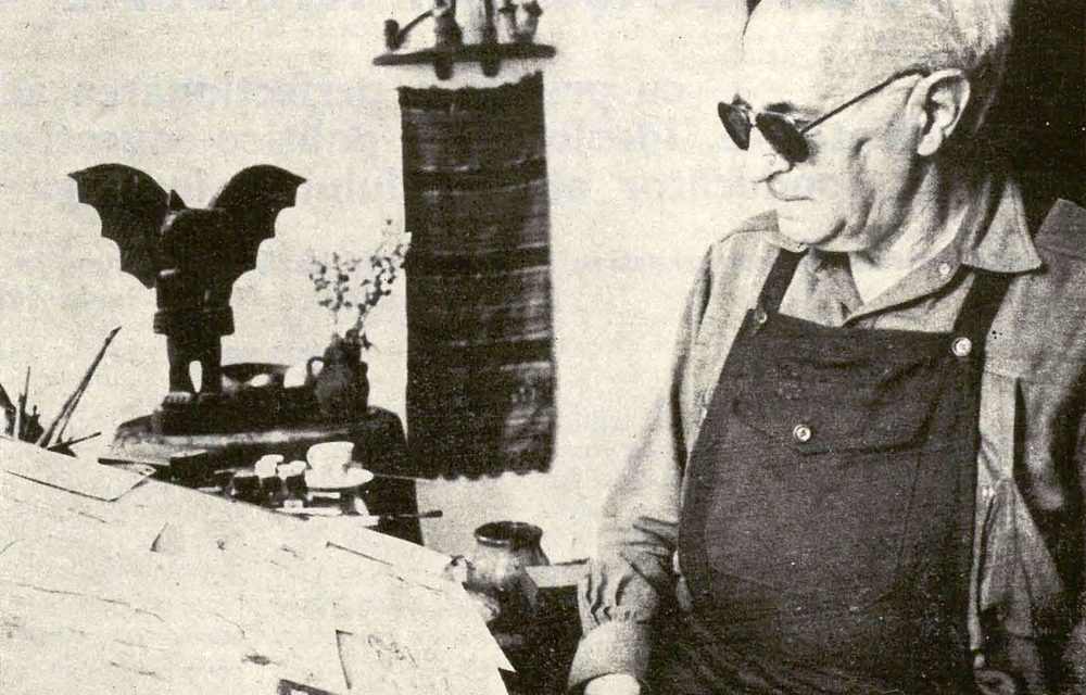 Vasile Kazar în atelier, 1988